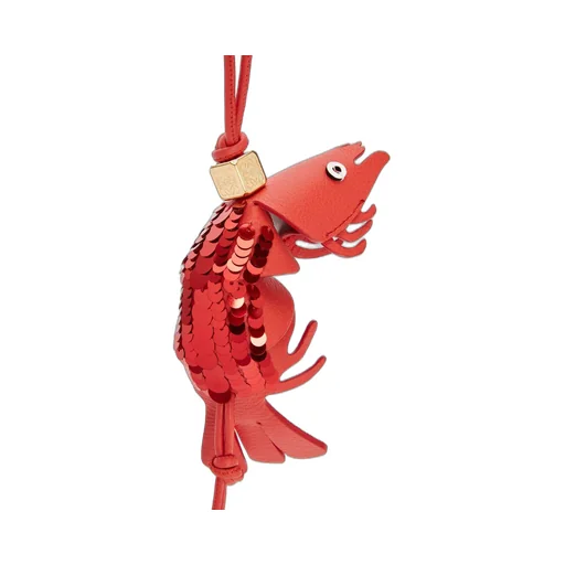 Shrimp charm in classic calfskin