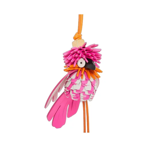 Exotic bird charm in classic calfskin