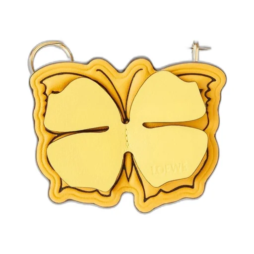 Butterfly pin charm in calfskin and metal