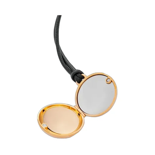 Pebble locket charm in brass