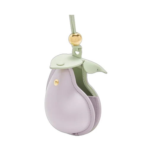 Eggplant charm in classic calfskin