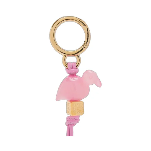 Flamingo charm in acetate and classic calfskin
