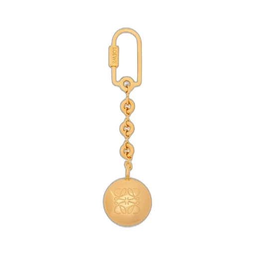 Pebble keyring in brass