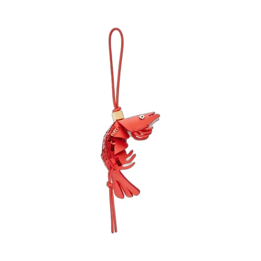 Shrimp charm in classic calfskin