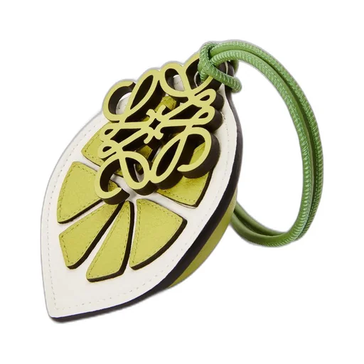 Lime charm in classic calfskin
