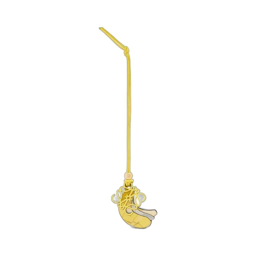 Banana Anagram charm in classic calfskin and acetate
