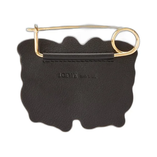 Butterfly pin charm in calfskin and metal