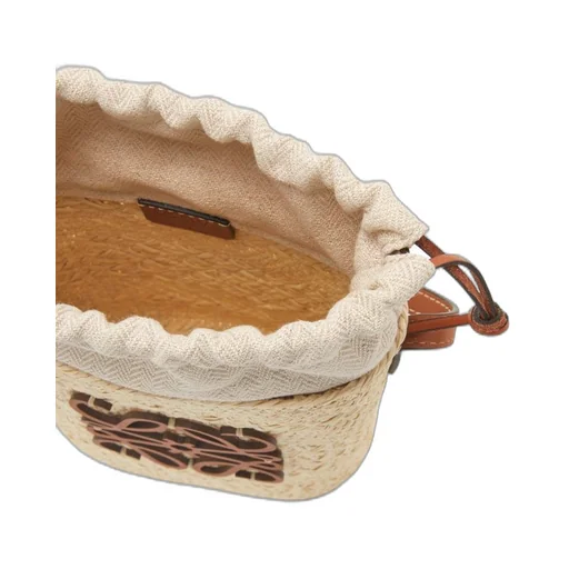 Square pocket in iraca palm and calfskin