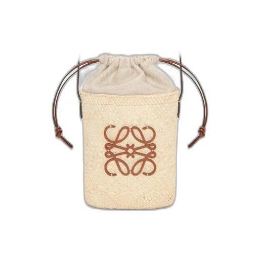 Square pocket in iraca palm and calfskin