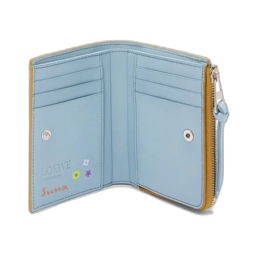 Tapir slim compact wallet in satin calfskin