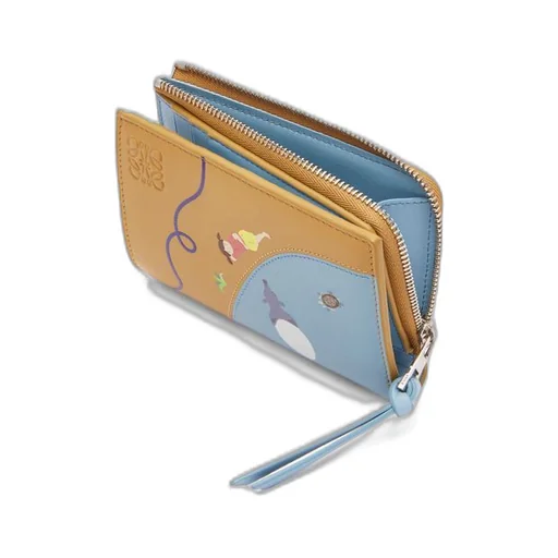 Tapir slim compact wallet in satin calfskin