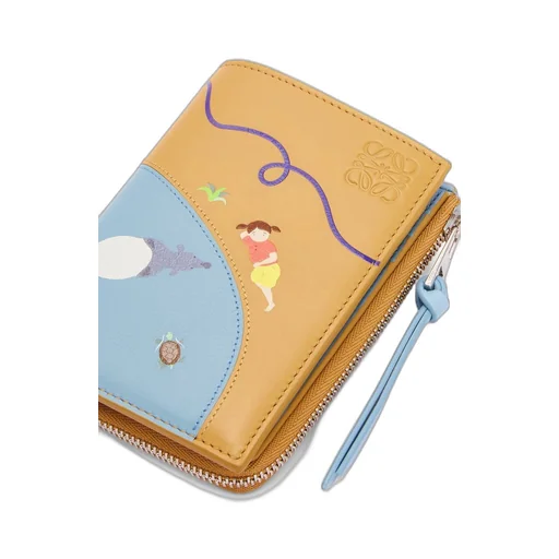 Tapir slim compact wallet in satin calfskin