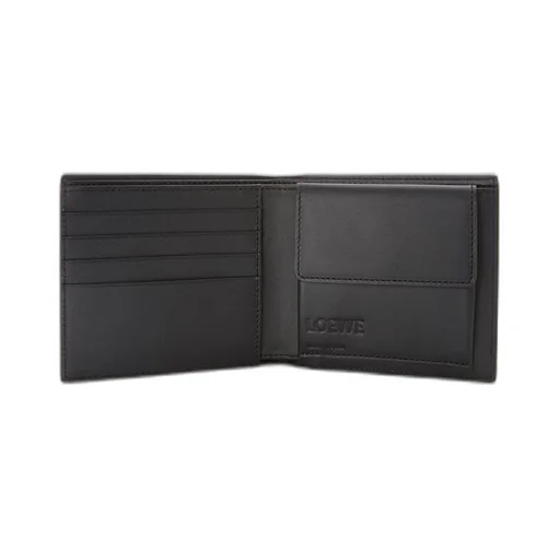 Bifold coin wallet in soft grained calfskin