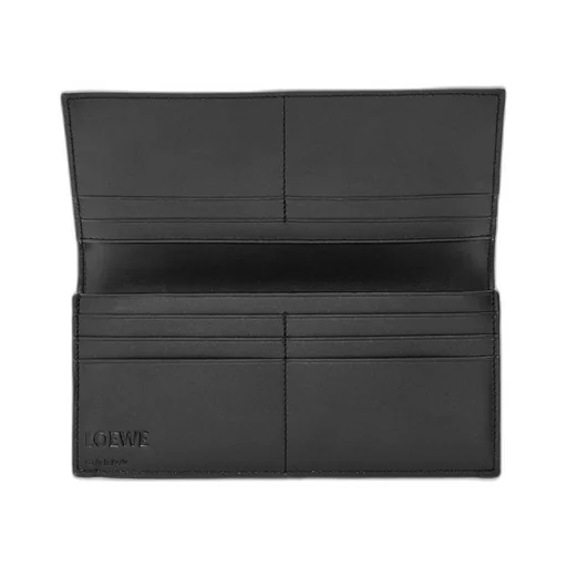 Long horizontal wallet in soft grained calfskin