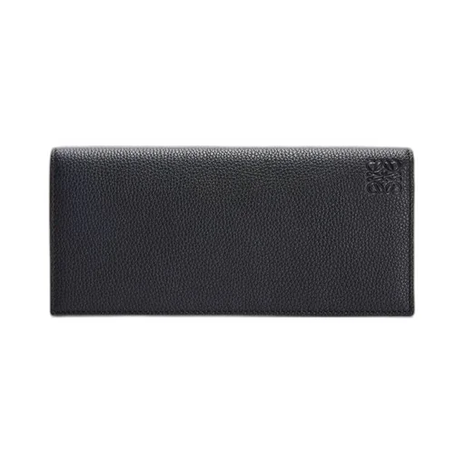 Long horizontal wallet in soft grained calfskin