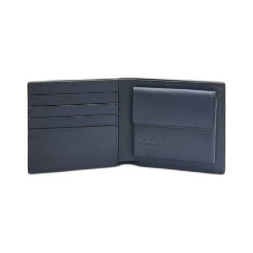 Bifold coin wallet in soft grained calfskin