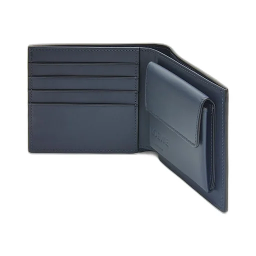 Bifold coin wallet in soft grained calfskin