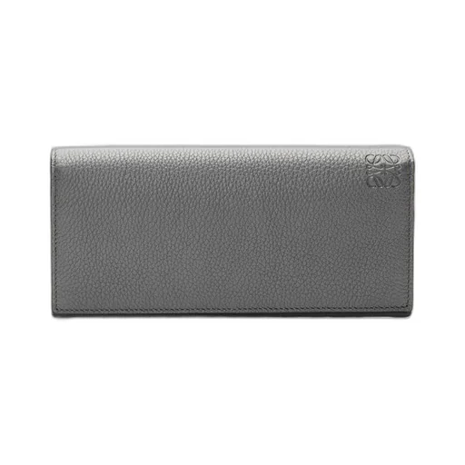 Long horizontal wallet in soft grained calfskin