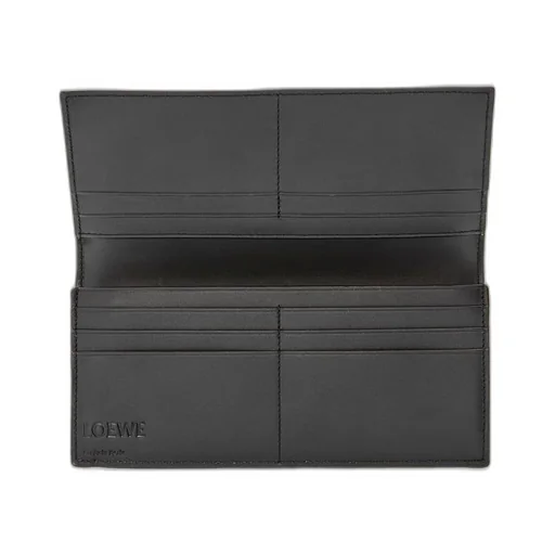Long horizontal wallet in soft grained calfskin