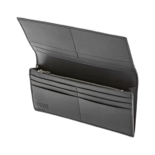 Long horizontal wallet in soft grained calfskin