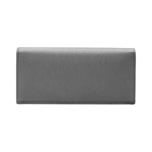 Long horizontal wallet in soft grained calfskin