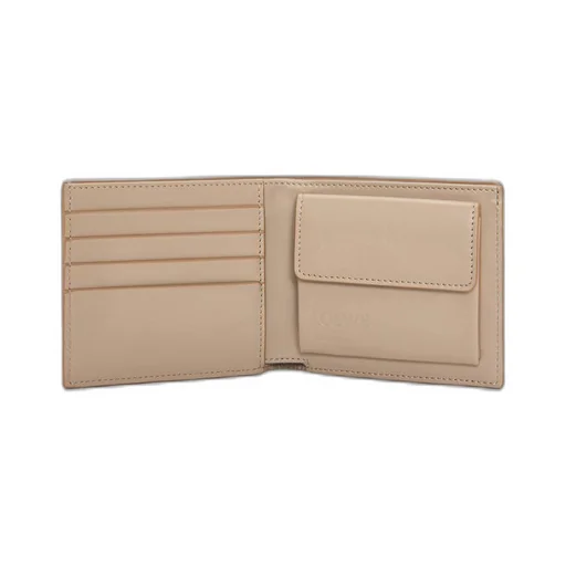 Bifold coin wallet in soft grained calfskin