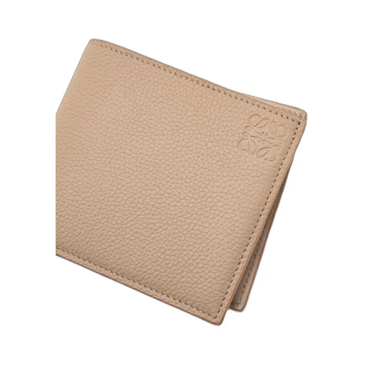 Bifold coin wallet in soft grained calfskin