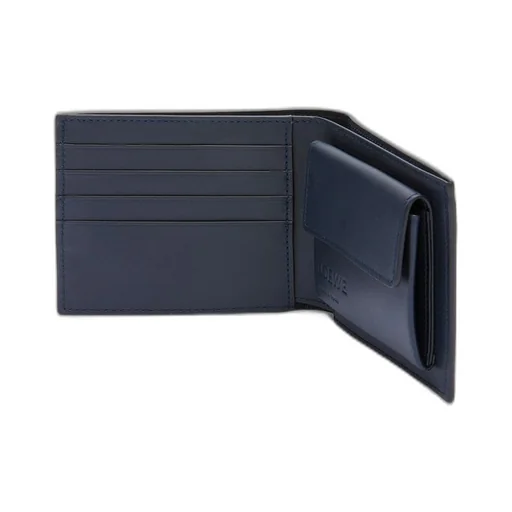 Bifold coin wallet in soft grained calfskin