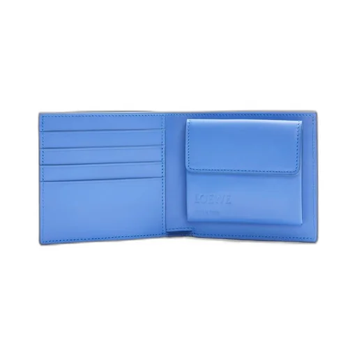 Bifold coin wallet in soft grained calfskin