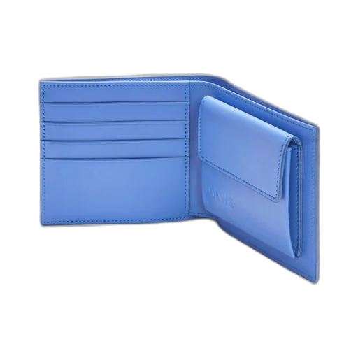 Bifold coin wallet in soft grained calfskin