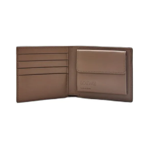 Bifold coin wallet in soft grained calfskin