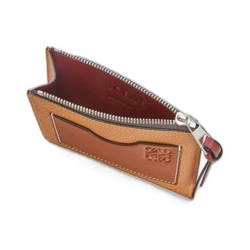 Large coin cardholder in soft grained calfskin