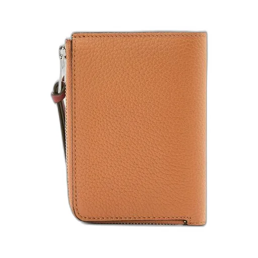 Slim compact wallet in soft grained calfskin