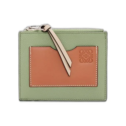 Large coin cardholder in soft grained calfskin