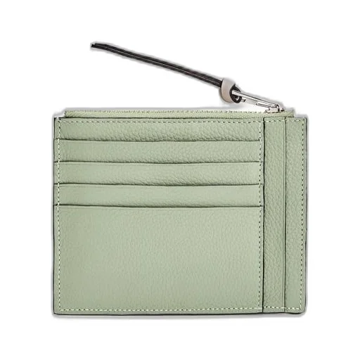 Large coin cardholder in soft grained calfskin