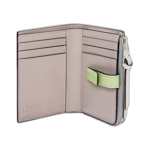 Slim compact wallet in soft grained calfskin