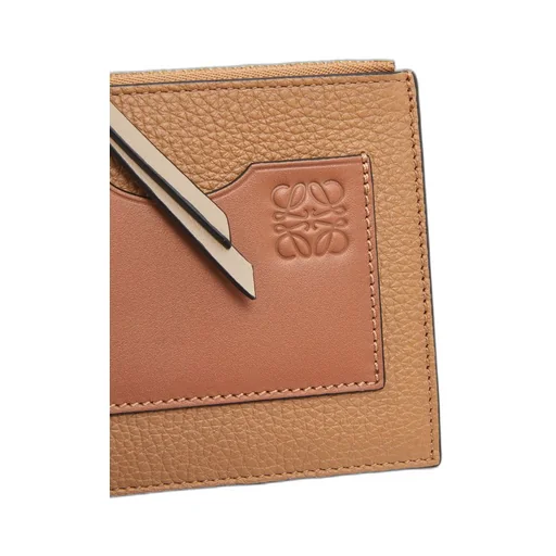 Large coin cardholder in soft grained calfskin