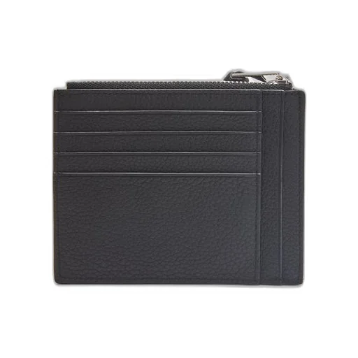 Large coin cardholder in soft grained calfskin