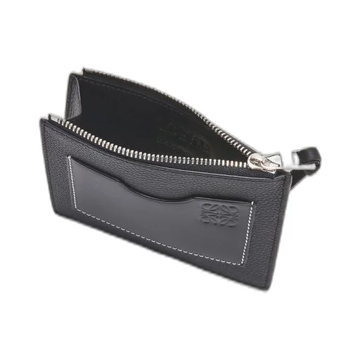 Large coin cardholder in soft grained calfskin