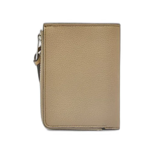 Slim compact wallet in soft grained calfskin