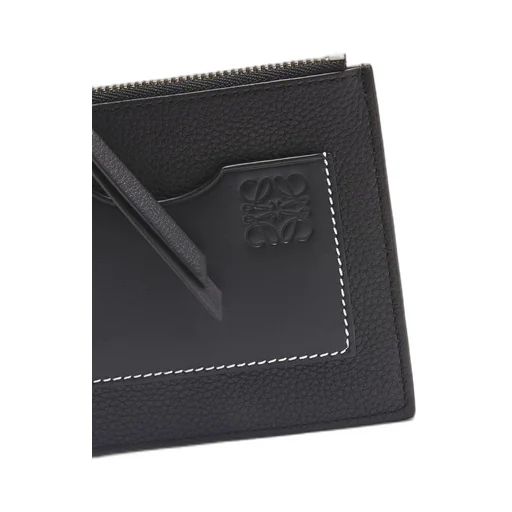 Large coin cardholder in soft grained calfskin