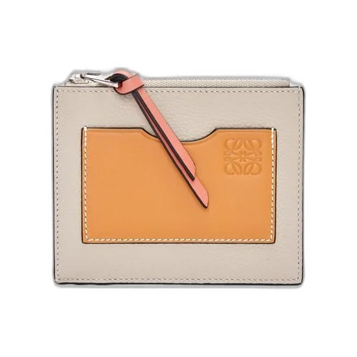 Large coin cardholder in soft grained calfskin