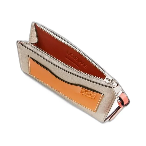 Large coin cardholder in soft grained calfskin
