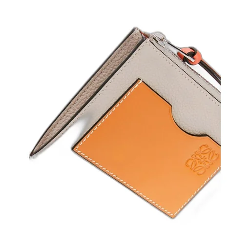 Large coin cardholder in soft grained calfskin