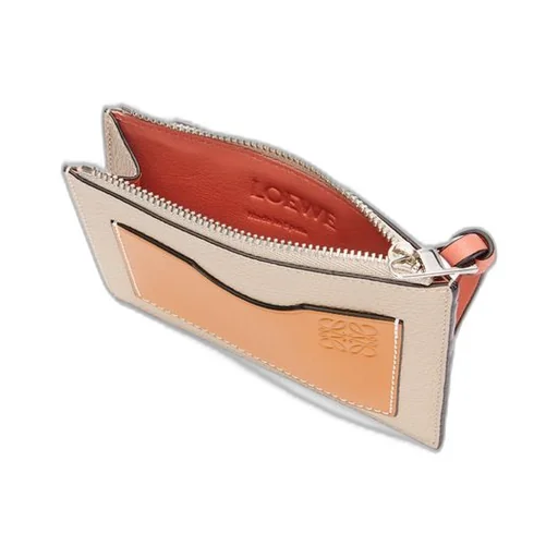 Large coin cardholder in soft grained calfskin