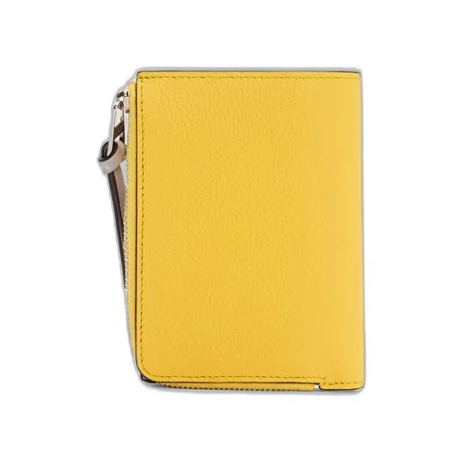 Slim compact wallet in soft grained calfskin