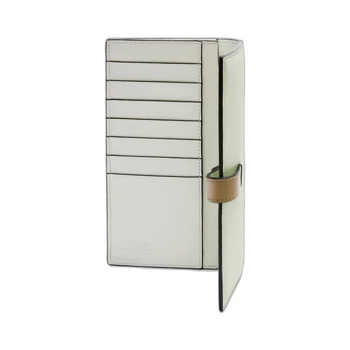 Large vertical wallet in grained calfskin