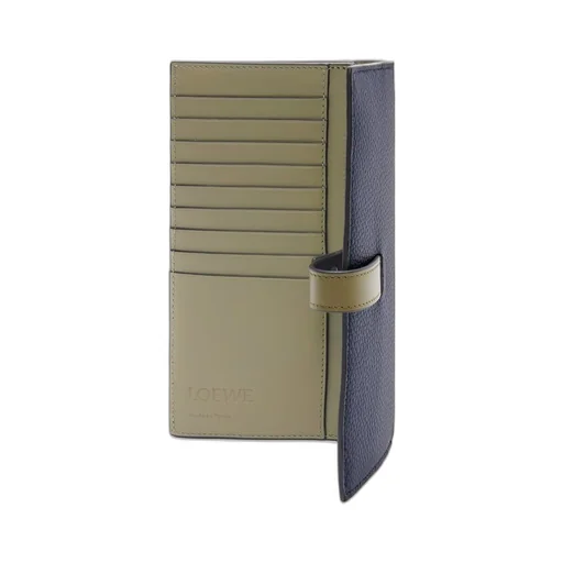 Large vertical wallet in soft grained calfskin