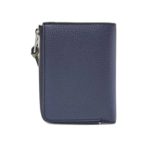 Slim compact wallet in soft grained calfskin