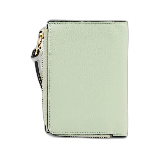 Slim compact wallet in soft grained calfskin